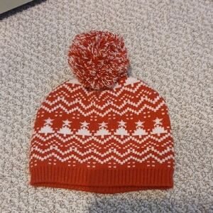 Baby Festive Knit Beanie - Red and White